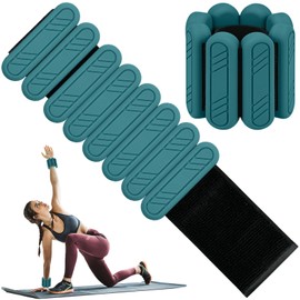 ouhos Adjustable Wrist and Ankle Weights, Black Pink Bracelet for Yoga, Dance, Barre, Pilates, Cardio, Aerobics, Walking Set of 2 (Blackish green, 1 kg （0.5 kg each))