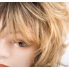 CGVG Ombre Blonde Wig Women's Short Curly Wavy Wig Women