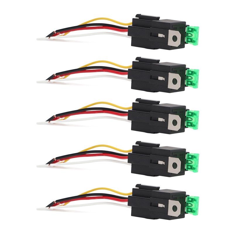 5Pcs Automotive Relay 12V DC 30A 4 Pin 4 Wire