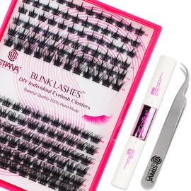 DIY Lash Extension Kit at Home, 144pcs Eyelash Extension Kit with Lash Bond and Seal Lash Tweezers Lash Clusters Wispy Individual Lashes Kit Eyelashes Kit Lash Clusters D Curl Fairy&Foxy 10-15mm