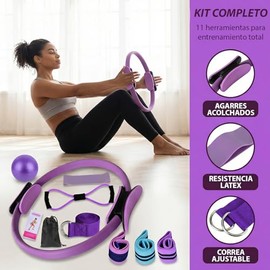 Equipo de Pilates para Entrenamientos en Casa, Kit De 11 Pilates En Casa, con Pelota de Yoga 25cm, Ideal para Yoga y Fitness