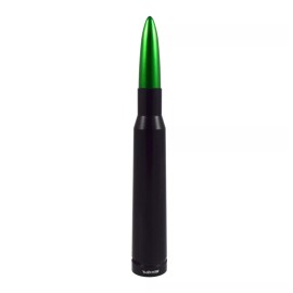 VMS RACING Anti-Theft Black With Green Tip 50 Caliber Bullet Antenna Fits 07 19 GMC Chevy