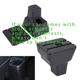 AULPHIKE Compatible with Nissan Kicks Armrest 2016-2023 Car Center Console Organizer Armrests Double Layer Storage with USB Ports （Black Style）