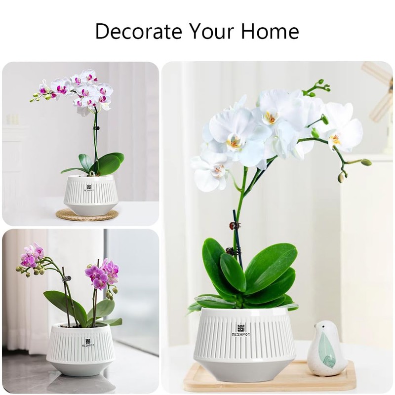 Meshpot 5 inch Orchid Pots with Holes for Repotting,Set of