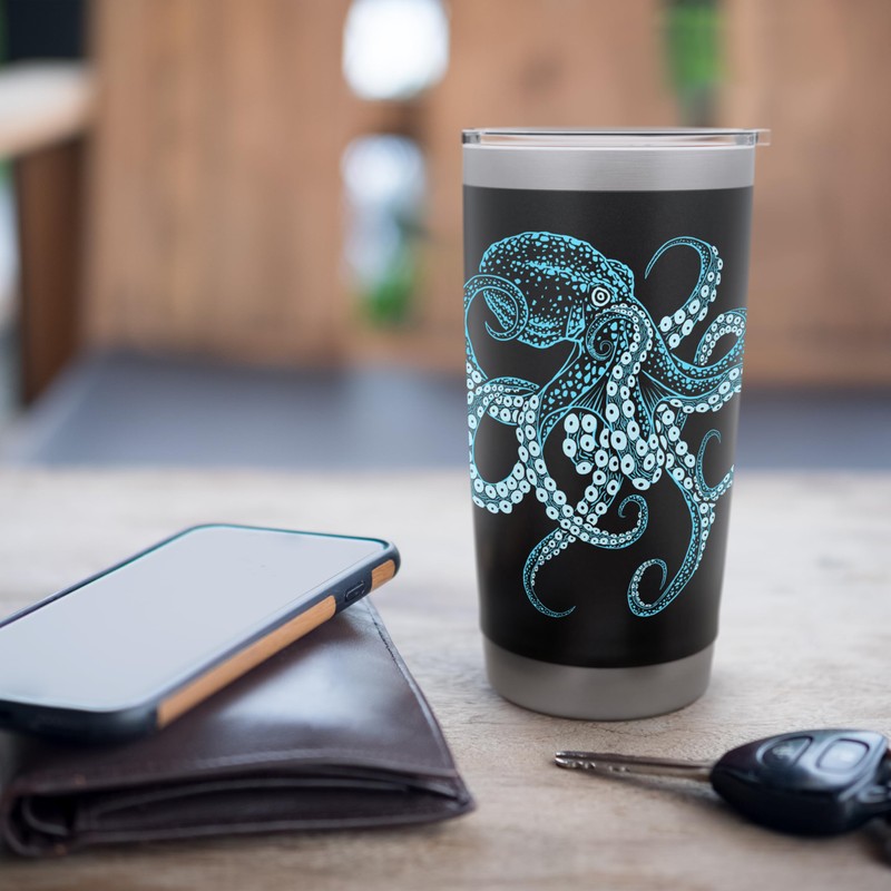 Octopus deep-sea blue kraken in combat stance Stainless Steel Insulated
