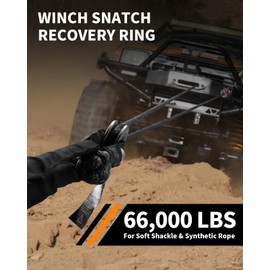 DAYDOOR Heavy Duty Recovery Ring, 66,000 LBS 7075 Aluminum Winch Snatch Ring for Soft Shackle & Synthetic Rope, Essential Off-Road 4x4 Recovery Gear for Truck, Jeep, ATV, UTV(Gray)