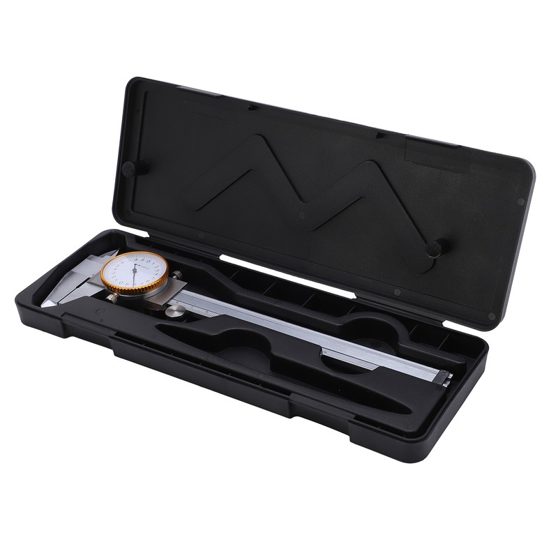 0150mm Dial Caliper Steel ShockProof Adjustable Vernier Caliper with Depth