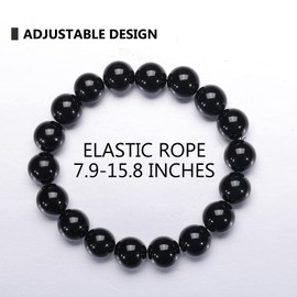 VIVISWAN Natural 10-12mm Gorgeous Semi-Precious Gemstones Healing Crystal Stretch Elastic Beaded Bracelet Unisex Yoga Meditation Relax Anxiety Bangle for Womens Mens