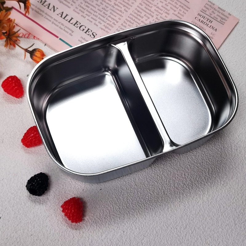 FORABEST 1.5L Upgraded Stainless Steel 2 Compartment Replacement Tray, for