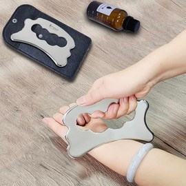 Herramienta de masaje de punto de gatillo para masaje de tejidos profundos, raspador muscular de metal, herramienta de gua sha para alivio de la fasci