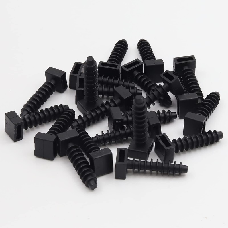 Biqing 100PCS Black Cable Tie Mounts, Up to 9mm Width,