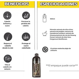 Shampoo Tinte Instantaneo Para Cabello Cubre Canas Jengibre - Champú Instant Hair Color Para Teñir El Cabello 3 En 1 Coloración Al Instante Con Hierba