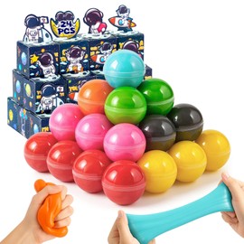 Funewest Galaxy Slime Party Favors for Kids, 28PCS Space Astronaut Mini Slime Balls Toys with Gift Boxes, Classroom Exchange Gifts Birthday Goodie Bag Fillers Christmas Stocking Stuffer
