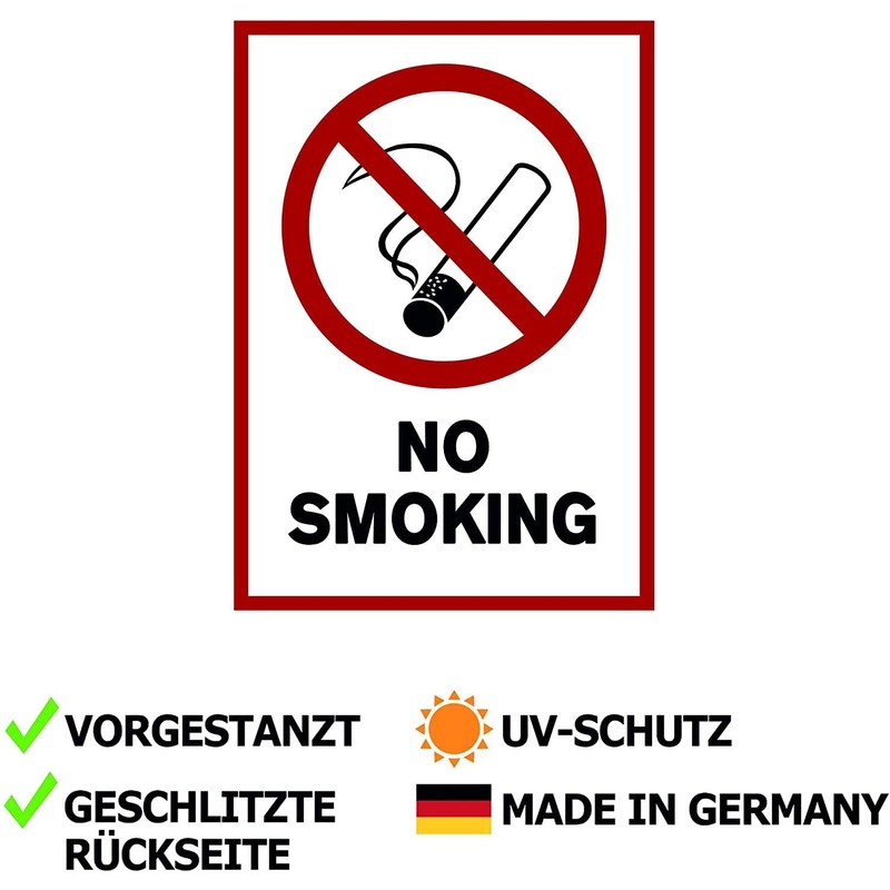 Pack of 10 Smoking Prohibited Premium Stickers A4 | 21