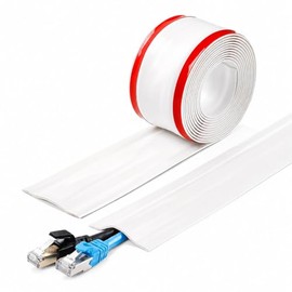Canaletas para Cables Pared 10m,Protector de Cable PVC Autoadhesivo,Esconder Cables Organizer para Piso y Pared,Flexible y Autoadhesivo,para el Hogar,