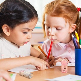 4Pcs Pink and Grey Manual Pencils Sharpeners Kids Cat Claw Pencil Sharpener Stationery with Lid for Office Home Supplies Pencil Sharpeners