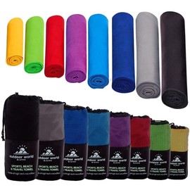 Outdoor World Travel Microfibre Towel Quick Dry, Compact, Ultra Lightweight, High Absorption Bath Towel for Vacation, Swimming, Hiking, Camping, Yoga, Gym, Exercise 180 x 90cm (Red, X-Large)