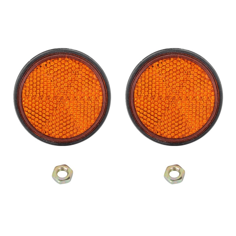 Round Reflector, 2 Pcs Round Reflector Universal Motorcycle Bike Red