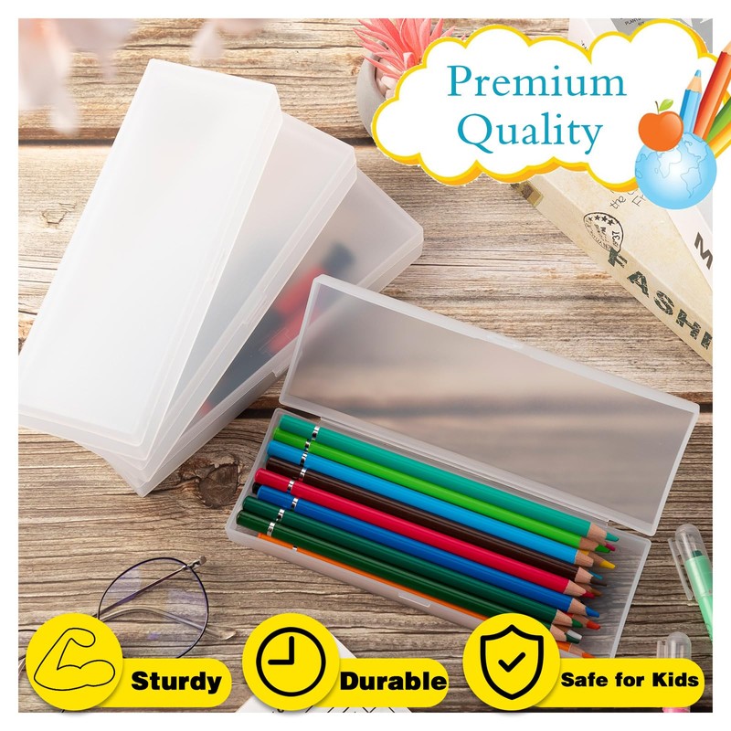 Fainne 24 Pcs Plastic Pencil Case Pencil Boxes Bulk Plastic