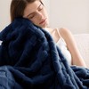 Bedsure Navy Blue Throw Blanket for Couch - Super Soft