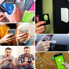 30 Pcs Anti-Metal NFC Tags, BetterJonny NFC Cards, NFC Stickers Ntag 215 NFC Tag NFC Coin Cards Compatible with TagMo & Amiibo, for All NFC Enabled Device, Round