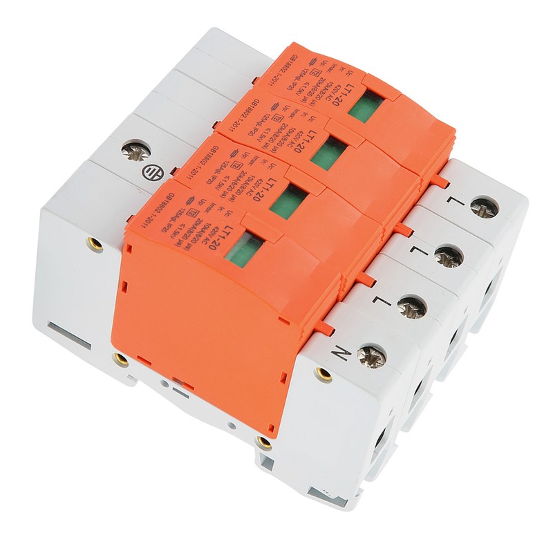 4P 20kA 420vAC House Surge Protective Low voltage Arrester Device