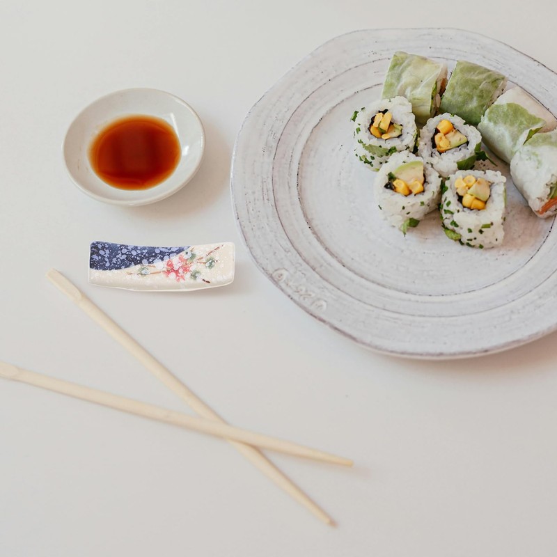 ULTECHNOVO Cute Chopstick Rests 4 Pack Ceramic Chopstick Holders Dining