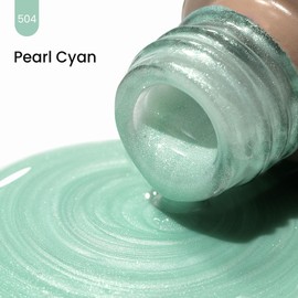 MAYCHAO Pearl Gel Nail Polish, 15ML Pearlescent Shell Shimmer Mermaid Cyan Gel Polish Swirl Thread Effect Soak Off UV LED Lamp Curing Gel for Nail Art Manicure Salon DIY at Home, 0.5 OZ
