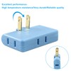 Zorfeter 2Pcs 3 in 1 Blue Rotatable Flat Wall Outlet