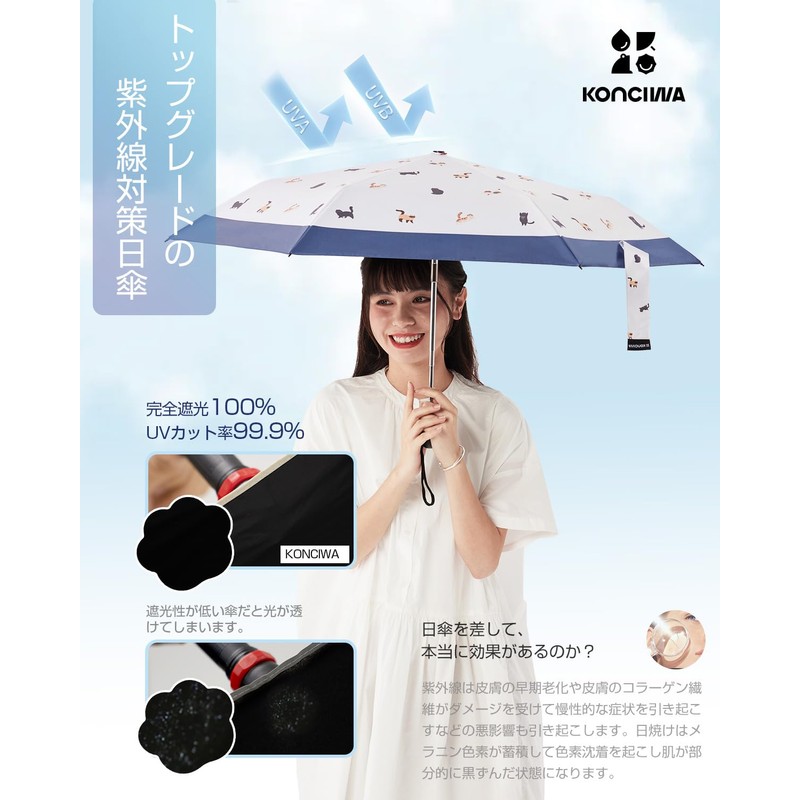 Parasol, Cat and Dog Cute Pattern, Ultra Lightweight, UV Protection,