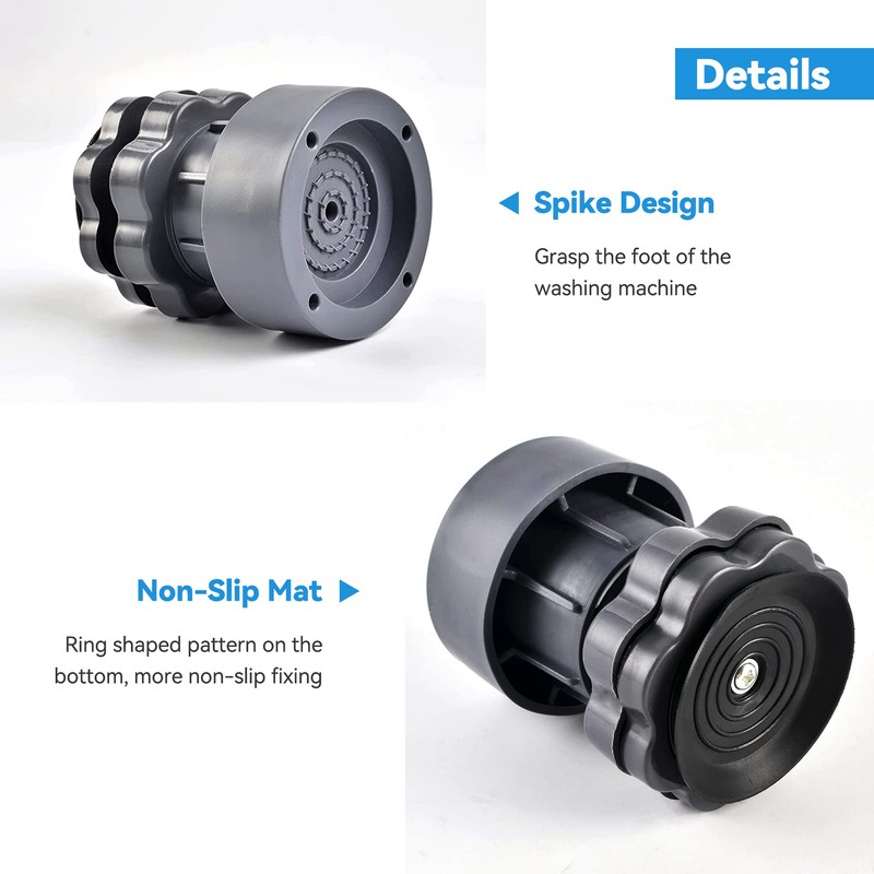 Pack of 4 Vibration Damper Washing Machine, Adjustable Vibration Damper,