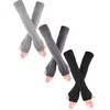Bememo 3 Pairs Arm Warmers Long Fingerless Gloves Knit Wrist