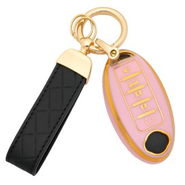 TPU Protector Key Fob Cover Case fit for Nissan Altima Armada GT-R Leaf Pathfinder 350Z 370Z Rogue Sentra Maxima Murano Versa Sedan fit for Infiniti JX35 Q50 Q60 QX56 QX60 QX80 Key Fob