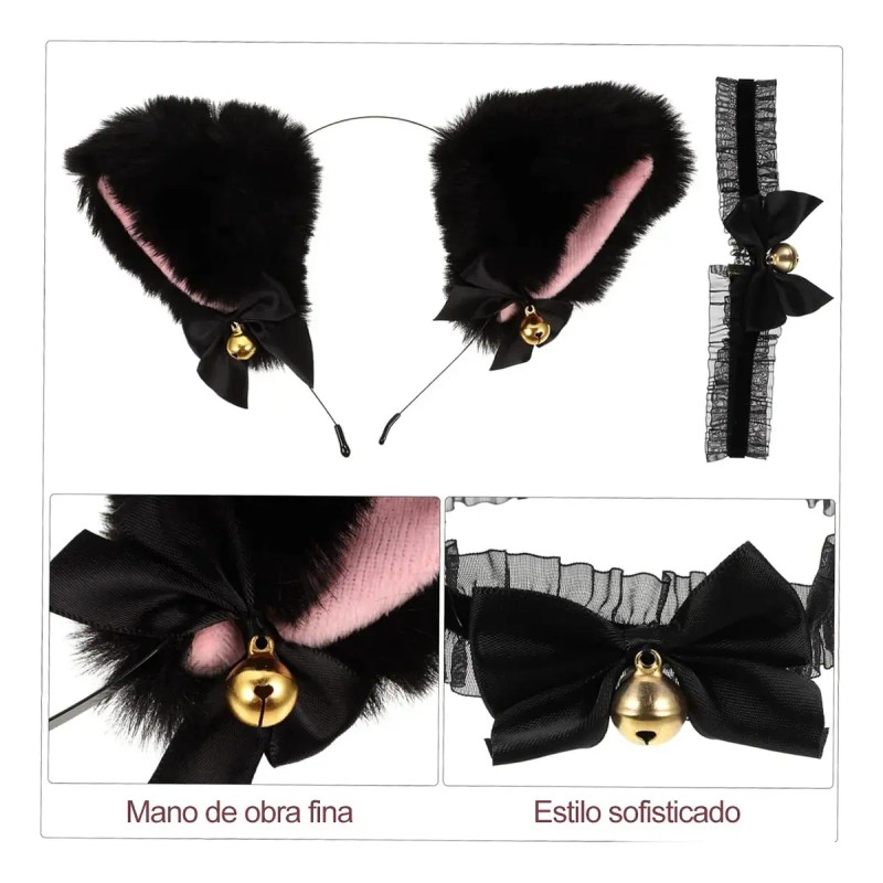 Arco De Cabello Aro Orejas De Gato + Cadena Clavículas