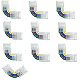 LED Bar Corner Connector 6pin12mm Right Angle L Shape solderless Adjustable Connector for 5050 3528 RGB RGBW RGB+CCT LED bar Lights.