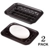Kitchen and Bathroom Soap Dish Tray - Metal 2-Piece Soap