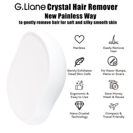 G.Liane Crystal Hair Eraser,Crystal Hair Remover and Epilator,Nano Glass Hair Remover Stone,Reusable Painless Hair Removal Depilator for Women-White