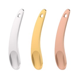 Tiardey 3 Pack Metal Makeup Spatula Half Moon Shape Mini Zinc Alloy Face Cream Cosmetic Spoon Applicator for Beauty Mixing Skin Care Cream Lotions Moisturizers