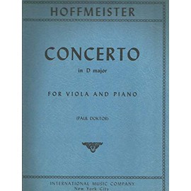 Hoffmeister, Concerto in D major for Viola & Piano. Paul Doktor. International No.1075. 24 Page Score, No Viola Part.