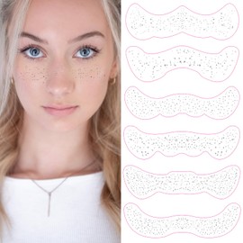 Glitter Face Tattoos Sparkle Freckles Face Tattoo for Women Face Glitter Temporary Tattoos Face Glitter Gold Freckles Silver Face Glitter for Women 6Pcs