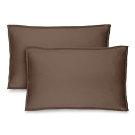 Bare Home Standard Pillow Sham Covers - Set of 2 - Premium 1800 Ultra-Soft Microfiber - Double Brushed - Bed Pillow Shams - Pillows Not Included (Set of 2, Cocoa)