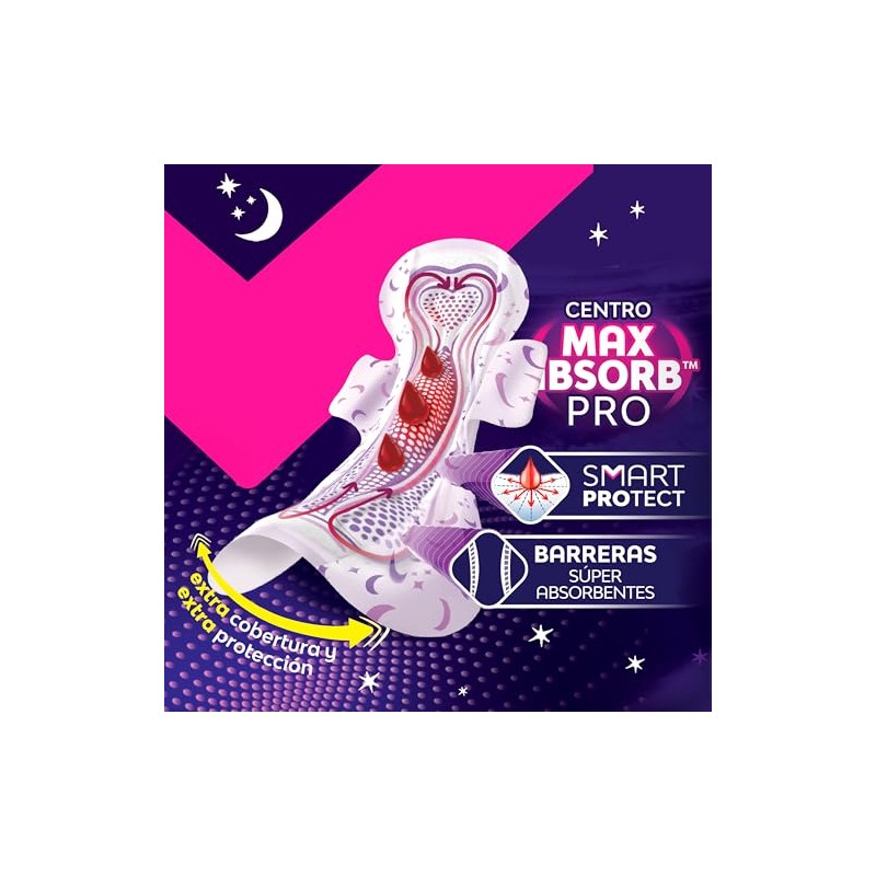 Saba Buenas Noches Extra, toallas nocturnas con alas, 12 piezas