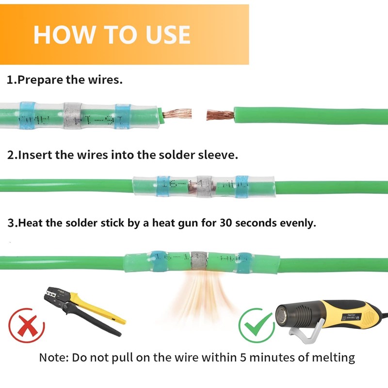 Upgraded 520PCS Solder Stick Wire Connectors with Heat Gun 450W,