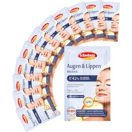Schaebens Eyes & Lips Mask - With jojoba, Q10, panthenol - for 40 Applications (Pack of 10 x 4 units. 1.5 ml per unit) - for all skin types