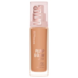 Maybelline Lifter Plump & Glow Foundation, Liquid Foundation with 2% Niacinamide + Hyaluronic Acid, Plumping and Brightening Face Makeup, 235, 1 Count