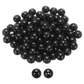 HARFINGTON 100pcs Natural Stone Beads 10mm Black Agate Round Gemstone Stone Loose Beading Real Genuine Smooth Balls Bead for Jewelry Making Bracelets Necklace Earrings DIY