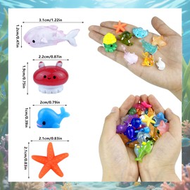 80PCS Mini Ocean Figurines Miniature Garden Decor Miniature Landscape Pots Dollhouse DIY Handmade Birthday Party Favor