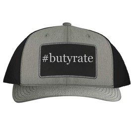 #Butyrate - Leather Hashtag Black Patch Engraved Trucker Hat, Heather-Black, One Size