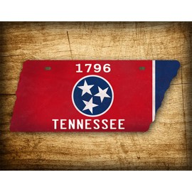 SignsAndTagsOnline Antique TN State Flag License Plate Vintage State Shaped Replica Tennessee Auto Tag