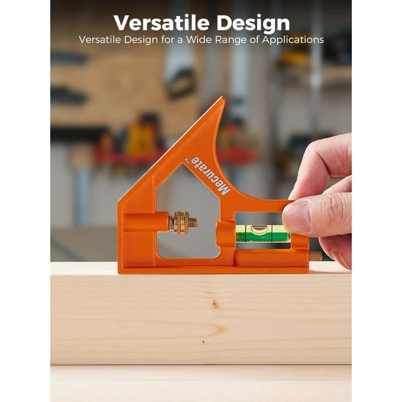 Mecurate 7-Inch Rafter Square and 12-Inch Combination Square Set, Precise